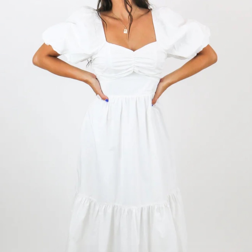 White puffy timeless dress